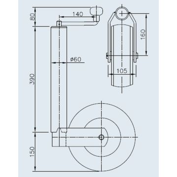 Béquille    500kg  60mm  course 230mm Winterhoff