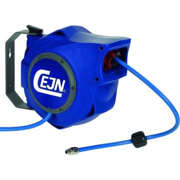 Schlauchaufroller 14m Ø9.5 x13.5 mm, blau, mit Gewebe