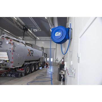 Schlauchaufroller Gross 25m Ø13 x18 mm, blau, mit Gewebe