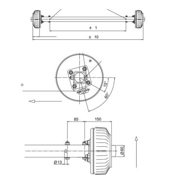 Starrachse 1800 kg, Aufl. 800, Anl. 1300 20058303