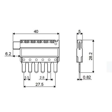 Fusible plat MULTI 6x 5A jusqu'à 32V