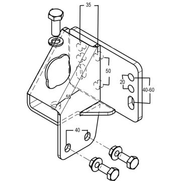 Stützradhalter schraubbar für KF7,5-20