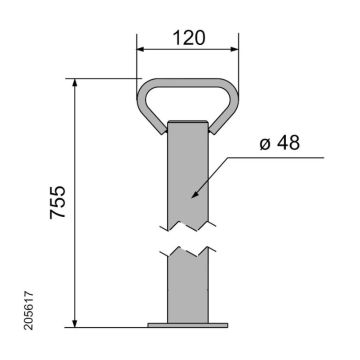 Schnellhubstütze verzinkt, Ø 48 L 700 mm 205617