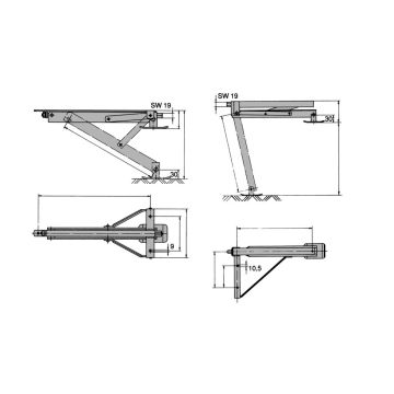 Vérin à semelle amovible