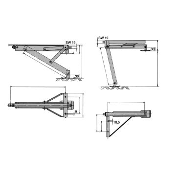 Ausdrehstütze mit Klappfuss 205713