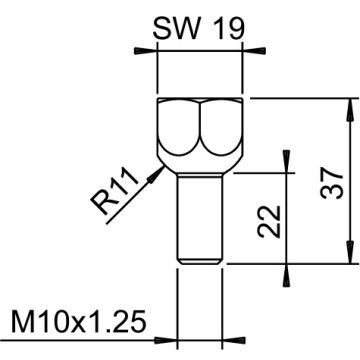 Radschraube Kugel M10x1.25x22 8.8 AL-KO