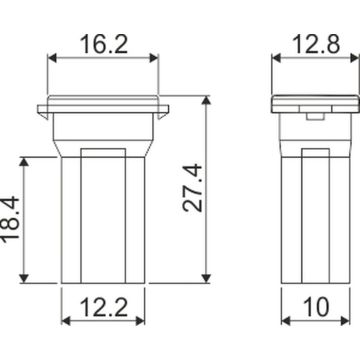 Fusible, female, rouge, 50A