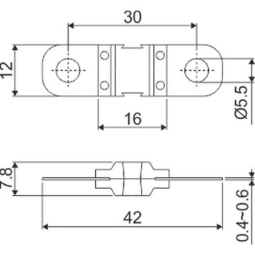 Sicherung Midi, grau, 150A, Loch-ø M5, max. 32V