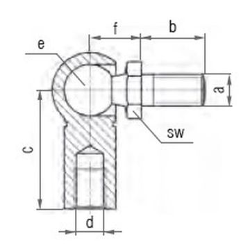 Winkelgelenk, M10 / M10 - CS, 16 x 35 - WG-DIN 71802