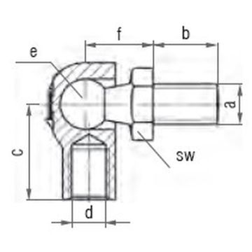 Winkelgelenk, M5 / M5 - CS 8 x 22 - WG-DIN 71802