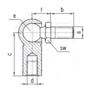 Winkelgelenk, M6 / M6 - CS 10 x 25 - WG-DIN 71802