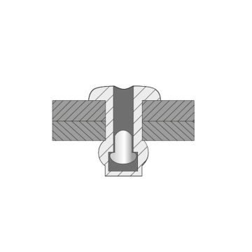 Dicht-Becherblindniete Alu/Alu 4.8 x 11.5 Flachrundkopf