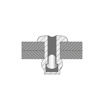 Dicht-Becherblindniete Alu/Stahl 4.8 x 16.0 Flachrundkopf