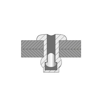 Dicht-Becherblindniete Alu/Stahl 4.8 x   8.0 Flachrundkopf