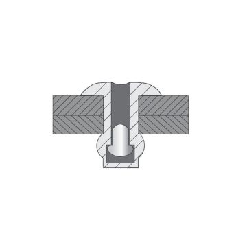 Dicht-Becherblindniete Inox/Inox 4.8 x 12.0 Grosskopf, gerillt