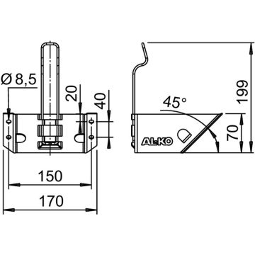 Radkeilhalter verzinkt ( 60.1007.104 )