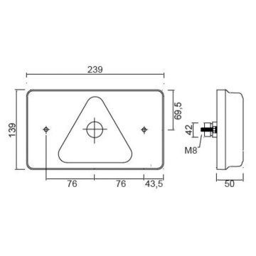 Feu arrière LED Aspöck Multiled gauche 12V