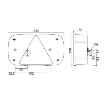 Feu arrière Multipoint III droit 5-pol