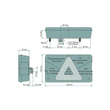 LED Schlussleuchte Hybrid !! Multipoint V  links 12V 248514007