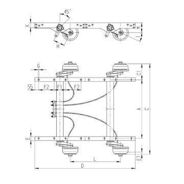 Tandem GF2000kg, A:1550mm B:2000mm 249159