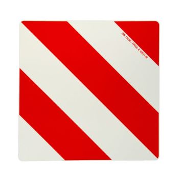 Panneau de signalisation 423 x 423mm, rouge/blanc réfléchissant à gauche et à dr