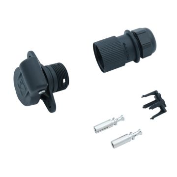 Steckdose 3-pol Kunststoff (Buchse) mit PG Verschraubung