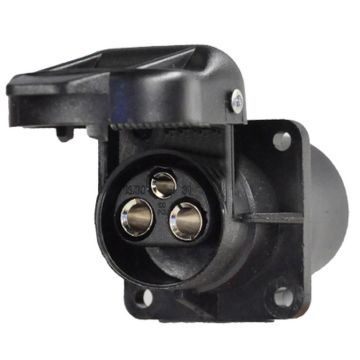 Steckdose 3-pol Einbau (Vierlochflansch)