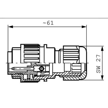 Stecker 4-pol Kunststoff 16A, 400V,  mit PG Verschraubung
