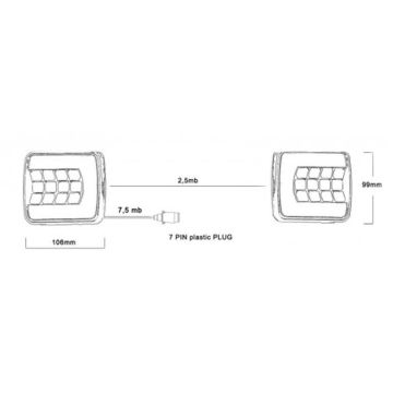 LED garniture d'éclairage12/24V, câble 7.5m