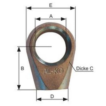 Auge AL-KO, Ø 8.1 - 10 x 16 - M6, verz.