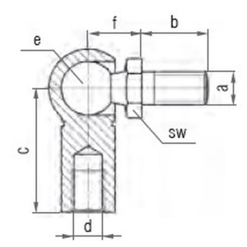 Winkelgelenk, M6 / M8 - CS 10 x 25  WG