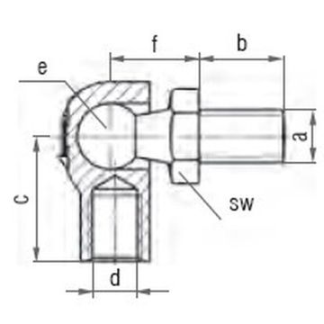 Winkelgelenk, M6 / M8 - S 10 x 19  WG