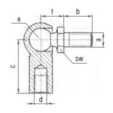 Winkelgelenk, M5 / M8 - S 10  x 19 WG