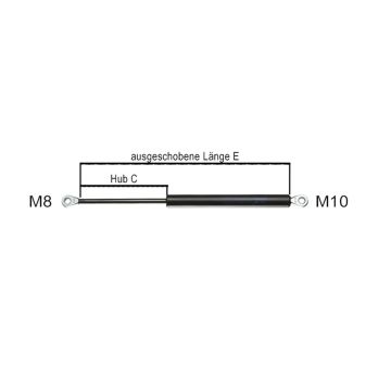 Gasfeder L   540   Hub 220   1500N   M8/10 281985