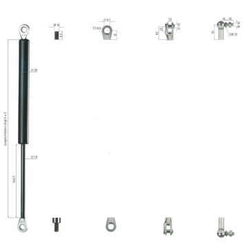 Gasfeder L   668   Hub 300   2500N   M10