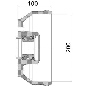 BT KNOTT 200x50, 100mm H, 140x5 M14x1.5
