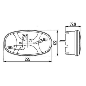 Feu arrière Hella Cargoluna 12-24V  gauche