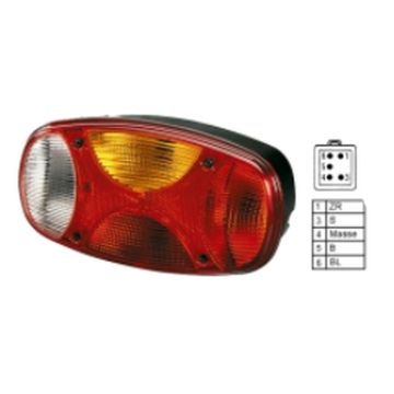 Feu arrière Hella Cargoluna 24V  droite