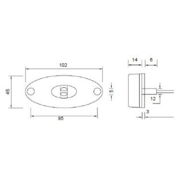 LED Seitenmarkierleuchte Aspöck Flatpoint II  12/24V