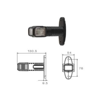 LED Umrissleuchte Aspöck Superpoint 4  24V  links