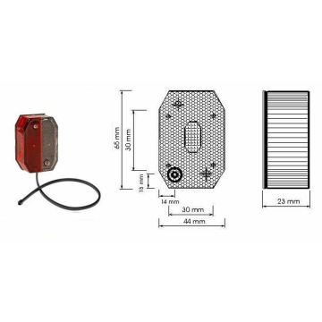 Feu de gabarit Aspöck Flexipoint  12V  gauche/droite