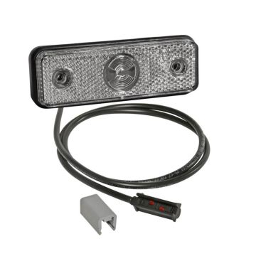 LED Positionsleuchte Flatpoint weiss 24V mit Gummiunterl.