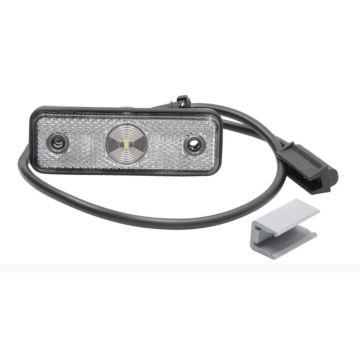 LED Positionsleuchte Flatpoint weiss 24V mit Gummiunterl.
