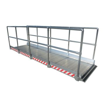 Alu-Rollstuhlrampe mit Handlauf, mit Fuss Rand