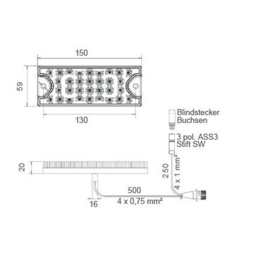 LED feu arrière Aspöck Mini II 12/24V  gauche/droite