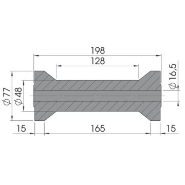 Kielrolle schwarz 77x198/16.5