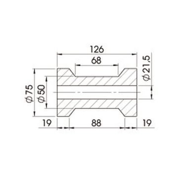 Kielrolle schwarz 75x126/21.5