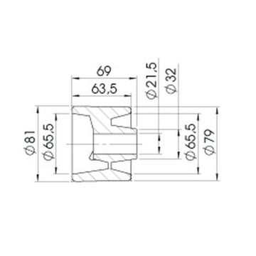 Rouleau latéral noir 81x69/21.5