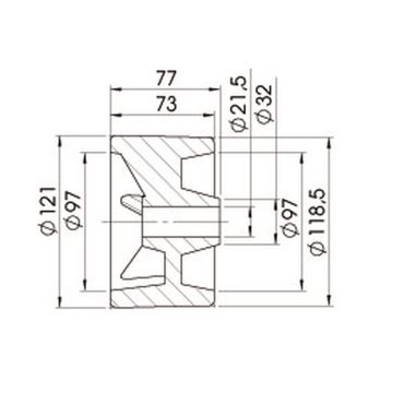 Rouleau latéral noir 121x77/21.5