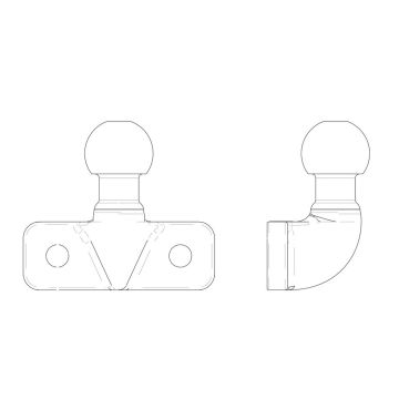 Boule d'accouplement gab.trous 90, D31kN, ch.d'app.350kg